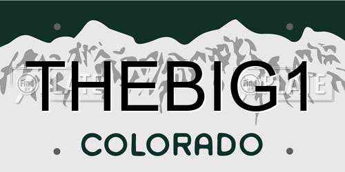THEBIG1 Colorado License Plate