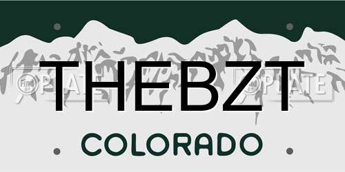 THEBZT Colorado License Plate