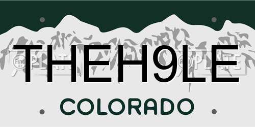THEH9LE Colorado License Plate
