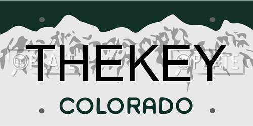 THEKEY Colorado License Plate