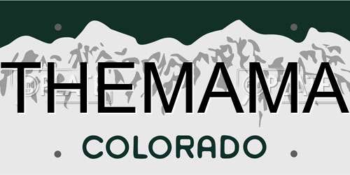 THEMAMA Colorado License Plate