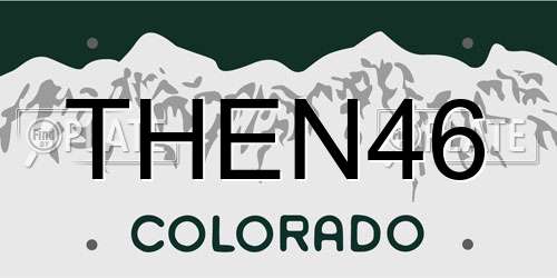 THEN46 Colorado License Plate