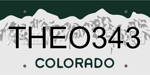 THEO343 Colorado License Plate