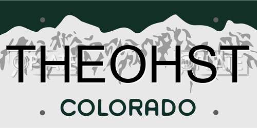 THEOHST Colorado License Plate