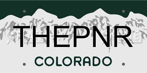 THEPNR Colorado License Plate