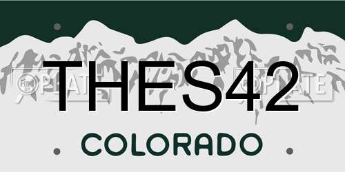 THES42 Colorado License Plate