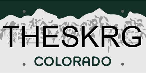 THESKRG Colorado License Plate