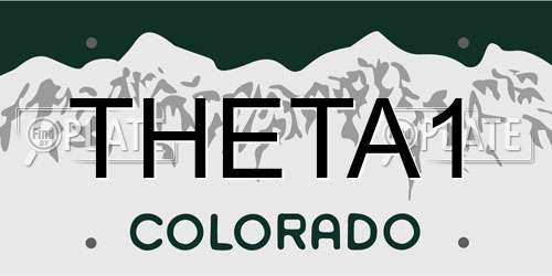 THETA1 Colorado License Plate