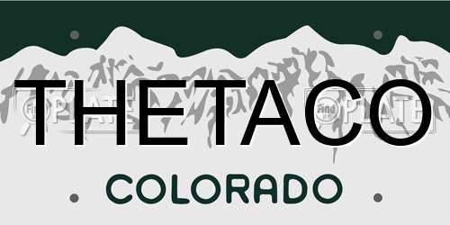 THETACO Colorado License Plate