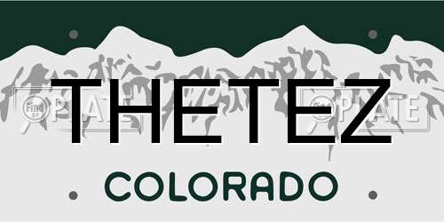 THETEZ Colorado License Plate