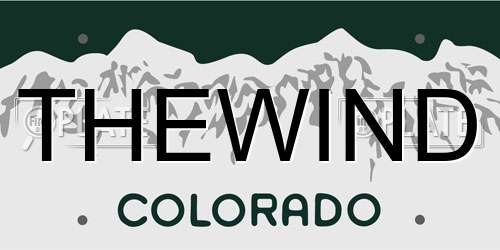 THEWIND Colorado License Plate
