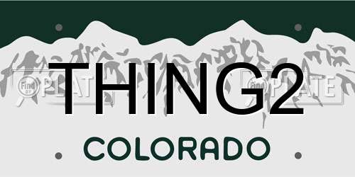 THING2 Colorado License Plate
