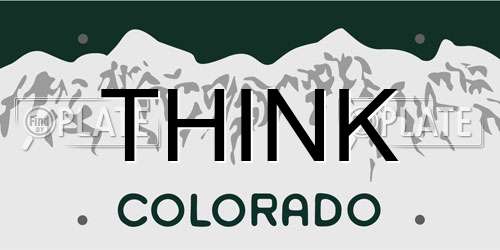THINK Colorado License Plate