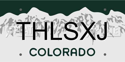 THLSXJ Colorado License Plate