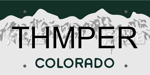 THMPER Colorado License Plate