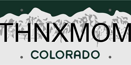 THNXMOM Colorado License Plate