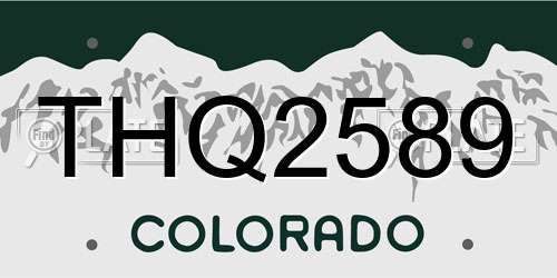 THQ2589 Colorado License Plate