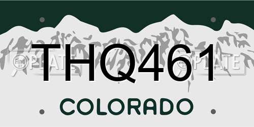 THQ461 Colorado License Plate
