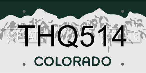 THQ514 Colorado License Plate