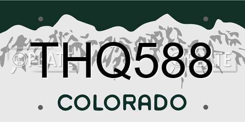THQ588 Colorado License Plate