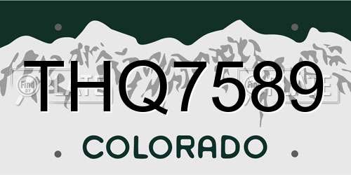 THQ7589 Colorado License Plate
