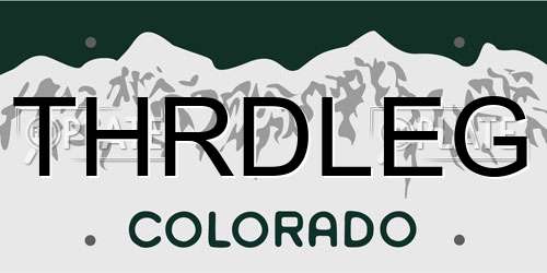 THRDLEG Colorado License Plate