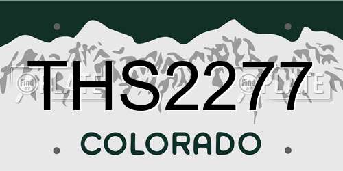 THS2277 Colorado License Plate