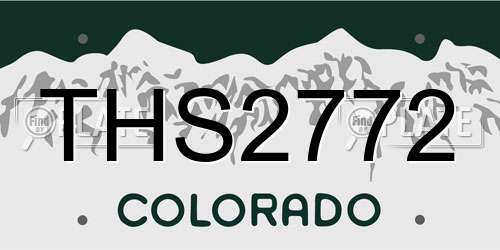 THS2772 Colorado License Plate
