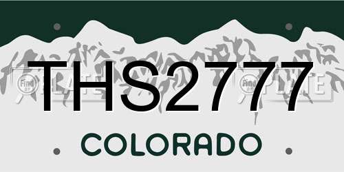 THS2777 Colorado License Plate
