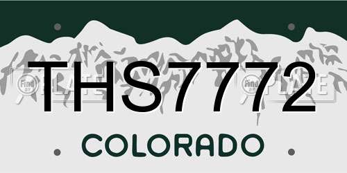 THS7772 Colorado License Plate