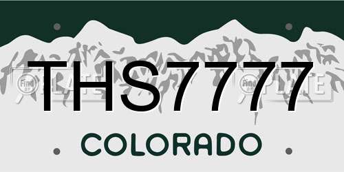 THS7777 Colorado License Plate