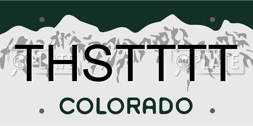 THSTTTT Colorado License Plate