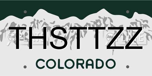 THSTTZZ Colorado License Plate