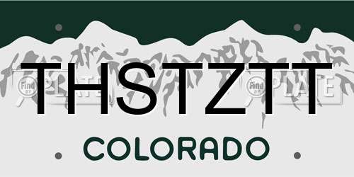 THSTZTT Colorado License Plate