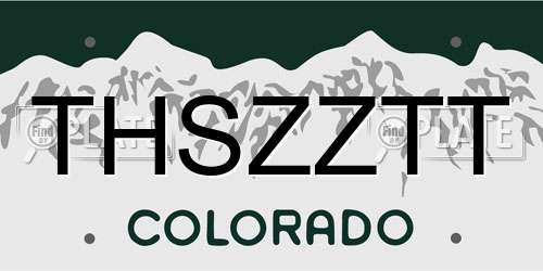 THSZZTT Colorado License Plate