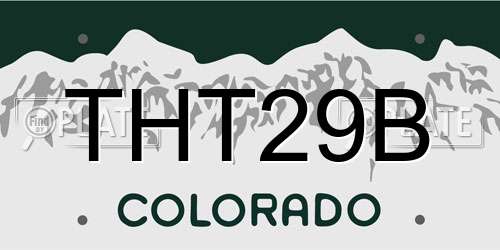 THT29B Colorado License Plate