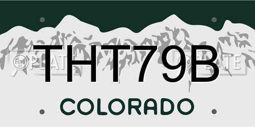 THT79B Colorado License Plate