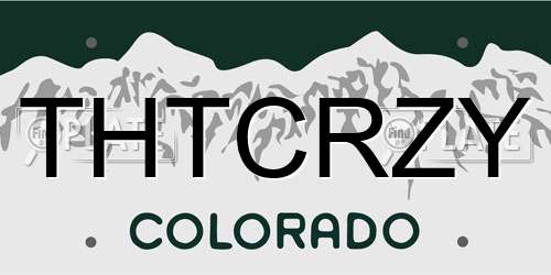 THTCRZY Colorado License Plate