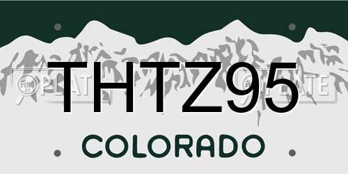 THTZ95 Colorado License Plate