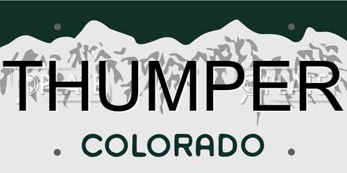 THUMPER Colorado License Plate