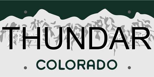 THUNDAR Colorado License Plate
