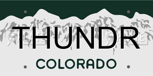 THUNDR Colorado License Plate
