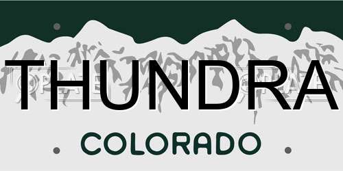 THUNDRA Colorado License Plate