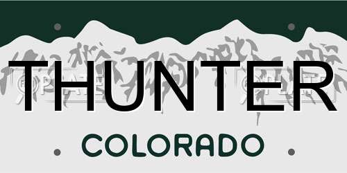 THUNTER Colorado License Plate