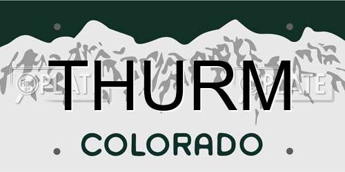 THURM Colorado License Plate