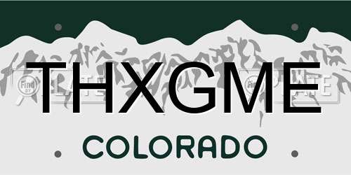 THXGME Colorado License Plate