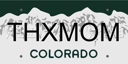 THXMOM Colorado License Plate