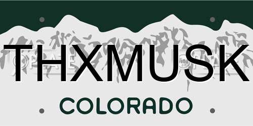 THXMUSK Colorado License Plate