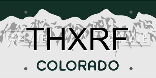 THXRF Colorado License Plate