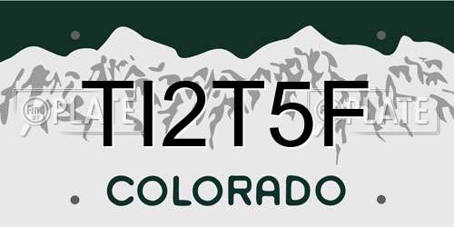 TI2T5F Colorado License Plate